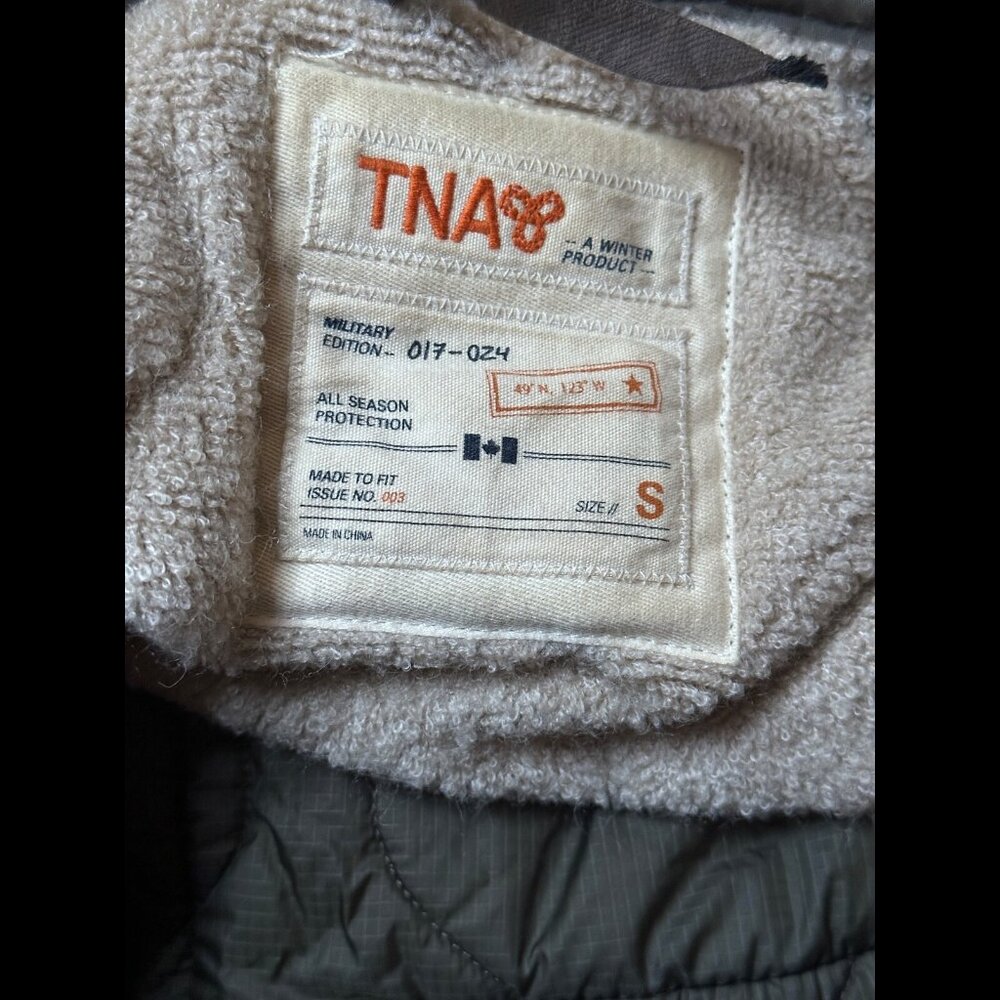 Artizia Parka Jacket Small Wool Nylon Puffer Quilted Sherpa Lined Open Front TNA - Picture 7 of 8